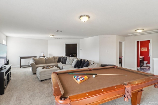 5903 Carriage Cpe, San Antonio, TX 78261 - game room featuring light colored carpet, billiards, and baseboards