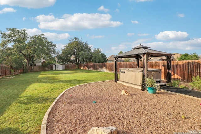 5903 Carriage Cpe, San Antonio, TX 78261 - view of yard featuring a hot tub and a gazebo