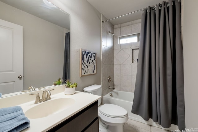 23414 Seven Winds, San Antonio, TX 78258 - full bathroom featuring toilet, vanity, and shower / bath combination with curtain
