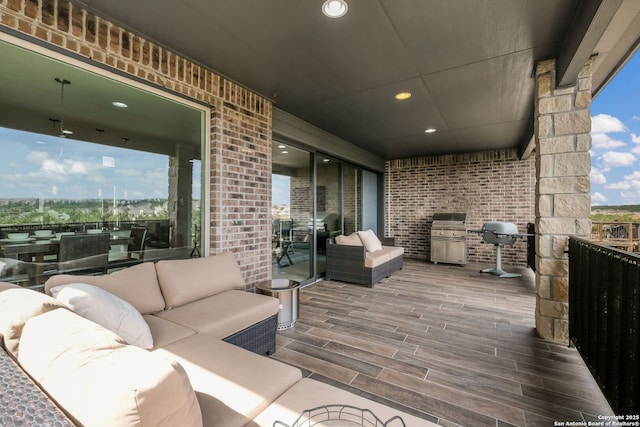 23414 Seven Winds, San Antonio, TX 78258 - wooden terrace with outdoor lounge area and a grill