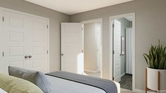10323 Fuji Ct, San Antonio, TX 78224 - bedroom with wood finished floors and baseboards