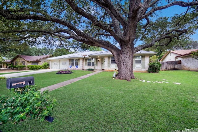 713 Fawndale, Windcrest, TX 78239 - ranch-style home with a garage, driveway, and metal roof