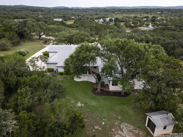 112 Legend Holw, Boerne, TX 78006 - aerial view of property and surrounding area featuring a heavily wooded area