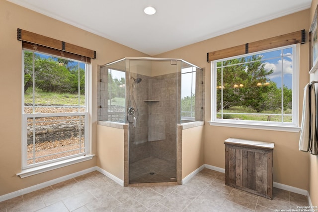 212 Vista Vw, Spring Branch, TX 78070 - full bath with a stall shower, baseboards, and tile patterned flooring