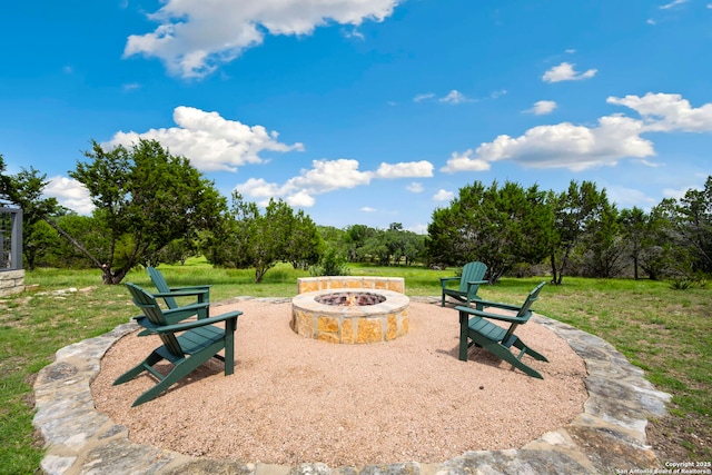 212 Vista Vw, Spring Branch, TX 78070 - view of patio with an outdoor fire pit