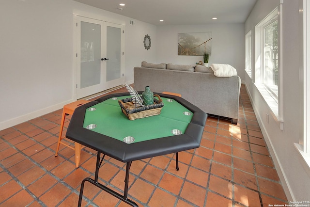 2714 Floral Way, San Antonio, TX 78247 - recreation room with french doors and recessed lighting