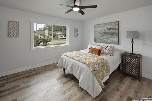 2714 Floral Way, San Antonio, TX 78247 - bedroom featuring wood finished floors and a ceiling fan