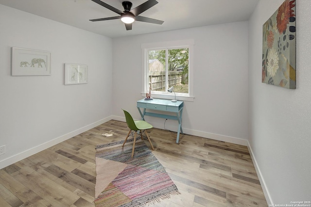 2714 Floral Way, San Antonio, TX 78247 - office space featuring ceiling fan and wood finished floors