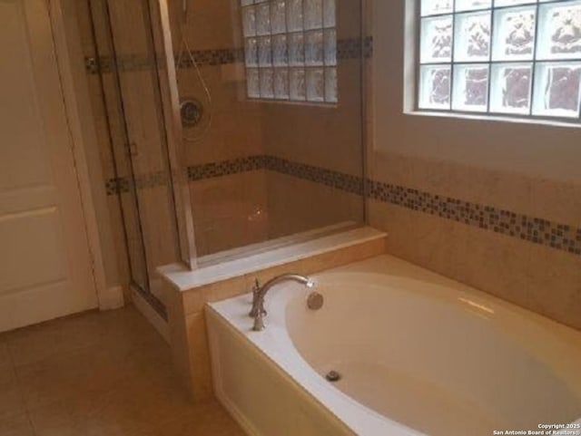 3607 Tea Rose Gln, San Antonio, TX 78259 - bathroom with a garden tub and a shower stall