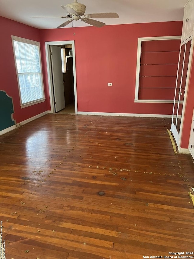 6514 W Ave, Castle Hills, TX 78213 - unfurnished room with wood-type flooring, a ceiling fan, and baseboards