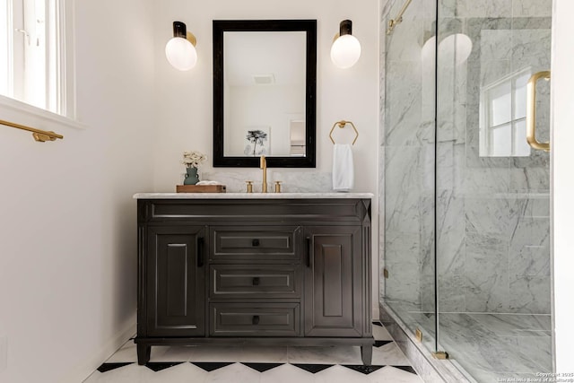 264 E Lullwood, San Antonio, TX 78212 - full bath featuring a marble finish shower and vanity