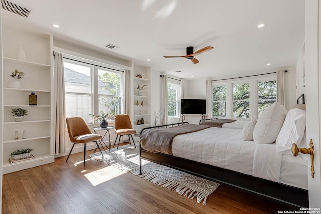 264 E Lullwood, San Antonio, TX 78212 - bedroom featuring wood-type flooring, recessed lighting, and ceiling fan