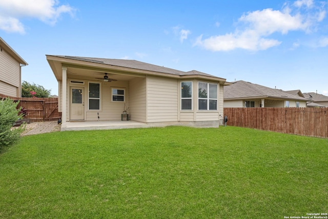 15122 Cinnamon Teal, San Antonio, TX 78253 - rear view of house with ceiling fan and a patio