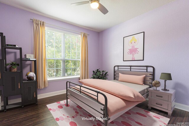 15122 Cinnamon Teal, San Antonio, TX 78253 - bedroom featuring wood finished floors, baseboards, and ceiling fan