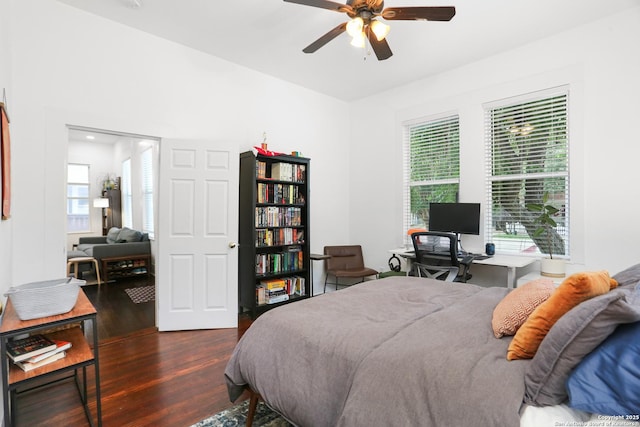 1106 W Summit Ave, San Antonio, TX 78201 - bedroom featuring wood finished floors and a ceiling fan