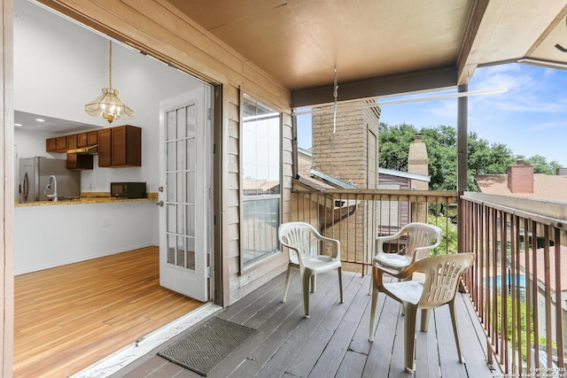 8633 Datapoint Unit 236, San Antonio, TX 78229 - wooden deck with a sink