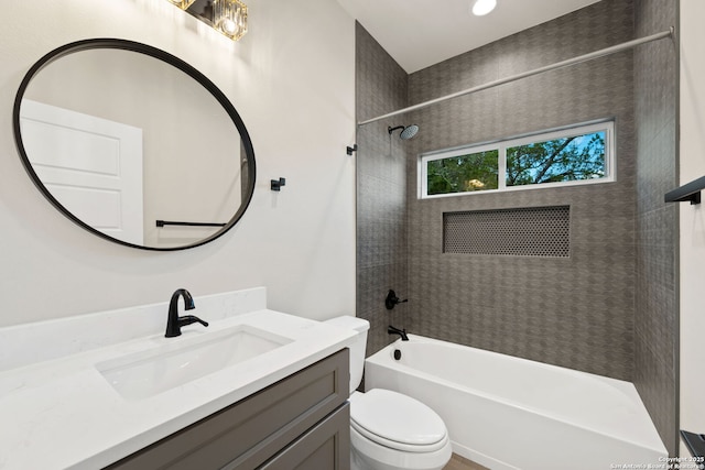 604 Compass Rose, Canyon Lake, TX 78133 - bathroom featuring vanity, shower / tub combination, and toilet