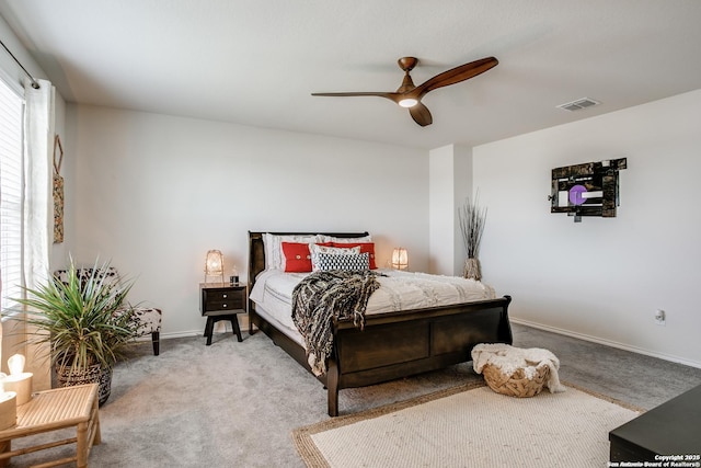 9910 Cowboy Ln, San Antonio, TX 78254 - bedroom featuring carpet flooring, a ceiling fan, and baseboards