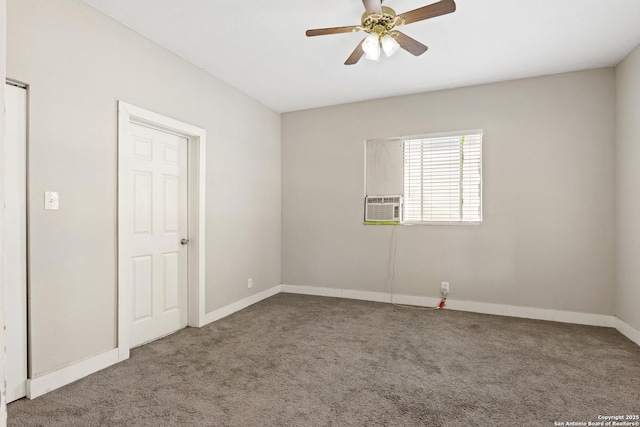 323 Roseborough, San Antonio, TX 78210 - empty room with carpet, a ceiling fan, baseboards, and cooling unit