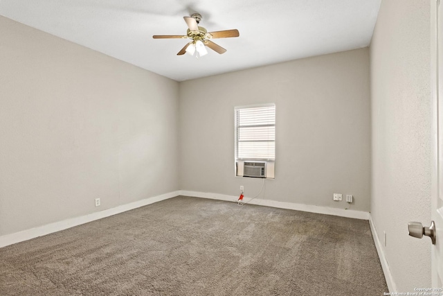 323 Roseborough, San Antonio, TX 78210 - carpeted empty room featuring ceiling fan, baseboards, and cooling unit