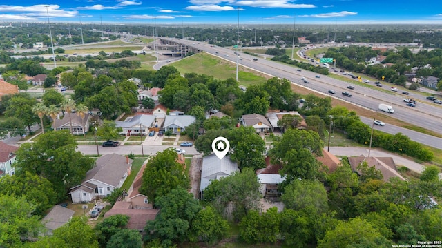 323 Roseborough, San Antonio, TX 78210 - aerial perspective of suburban area with a major roadway and a tree filled landscape