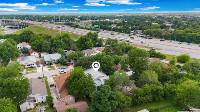 323 Roseborough, San Antonio, TX 78210 - aerial perspective of suburban area featuring a major roadway and a tree filled landscape