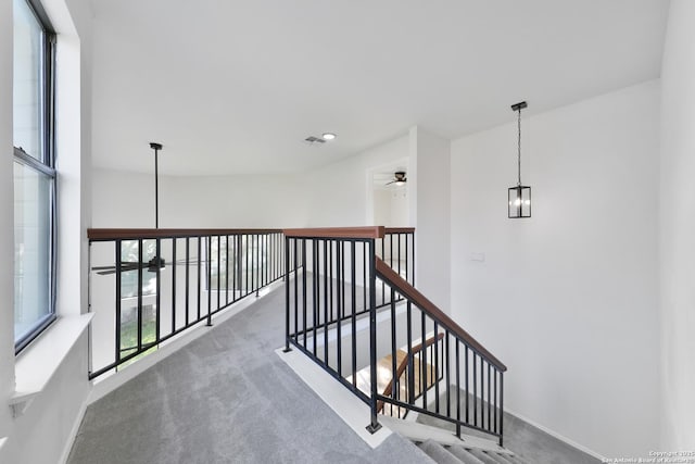 16415 Old Stable, San Antonio, TX 78247 - hall featuring an upstairs landing, baseboards, and carpet flooring