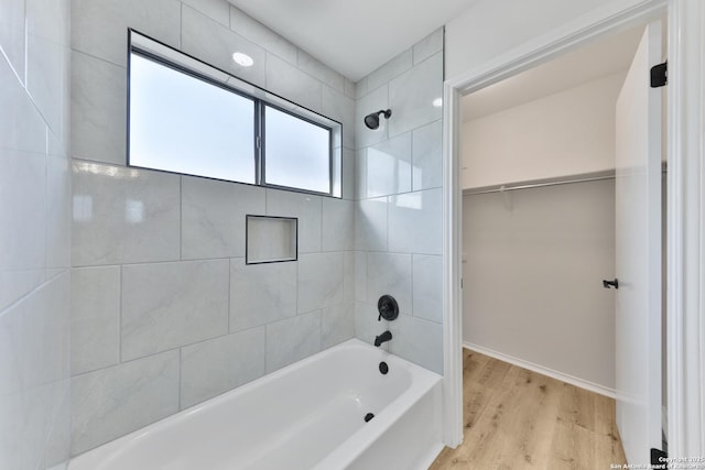 16415 Old Stable, San Antonio, TX 78247 - full bathroom with shower / bathtub combination, wood finished floors, a spacious closet, and baseboards