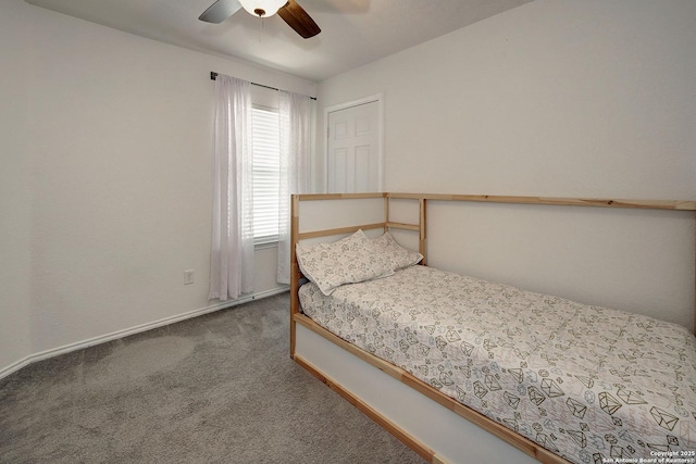 11907 Pure Silver, San Antonio, TX 78254 - bedroom featuring carpet floors, ceiling fan, and baseboards