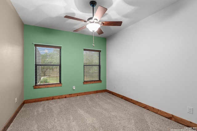 151 Native Pecan, Canyon Lake, TX 78133 - spare room with carpet, ceiling fan, and baseboards