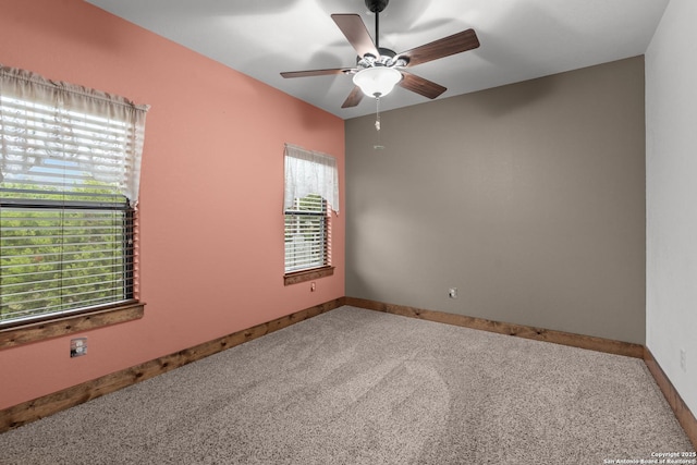 151 Native Pecan, Canyon Lake, TX 78133 - empty room with ceiling fan, carpet floors, and baseboards