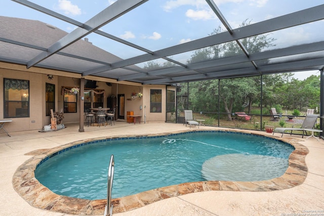 151 Native Pecan, Canyon Lake, TX 78133 - outdoor pool with a patio area and glass enclosure