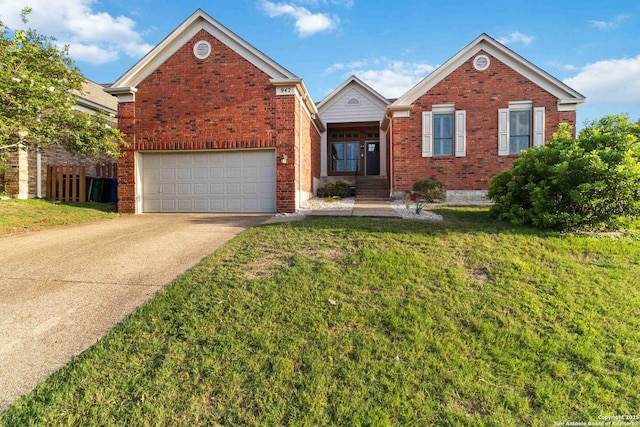 942 Lightstone, San Antonio, TX 78258 - view of front facade with brick siding, driveway, and a front yard