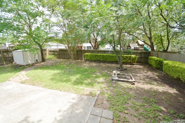 426 Twin Point Crk, Schertz, TX 78154 - fenced backyard with a patio area and a playground