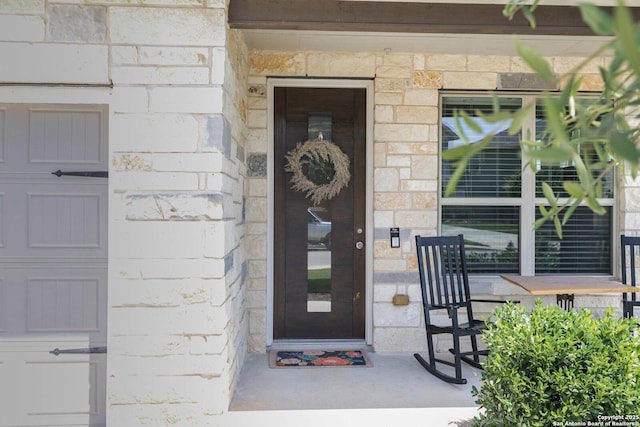 2331 Greystone Lndg, San Antonio, TX 78259 - property entrance with stone siding