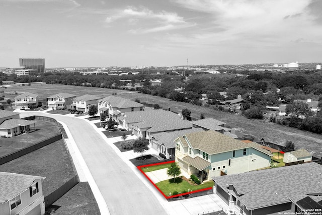 2331 Greystone Lndg, San Antonio, TX 78259 - aerial perspective of suburban area featuring property boundaries highlighted