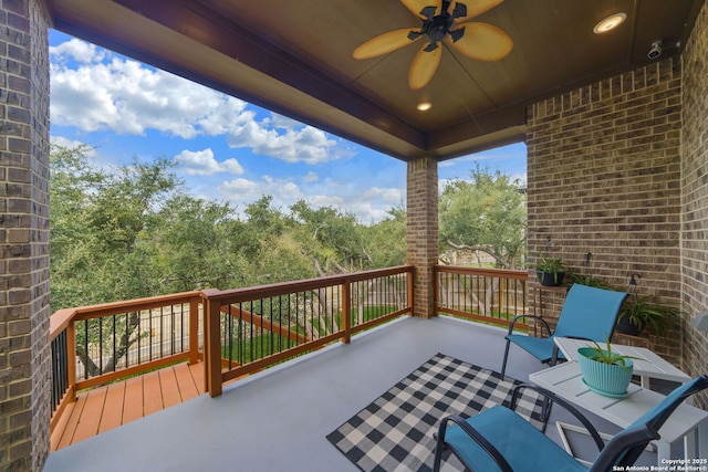1524 Leeds Park, Bulverde, TX 78163 - balcony with ceiling fan