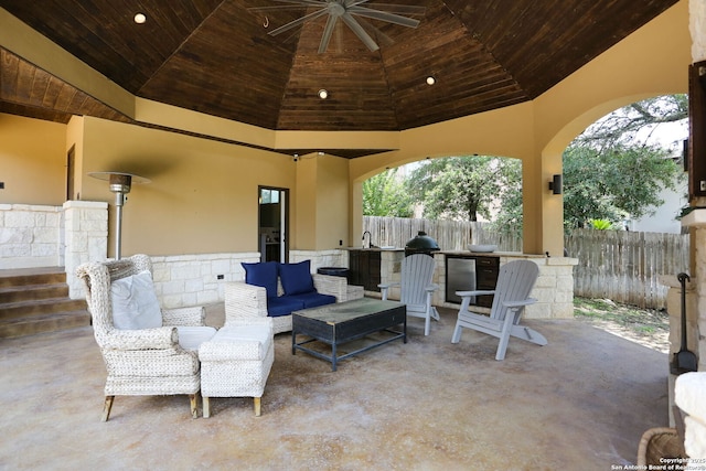 1818 Palmer Vw, San Antonio, TX 78260 - view of patio featuring a sink, exterior kitchen, and outdoor lounge area