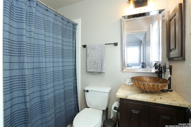 1818 Palmer Vw, San Antonio, TX 78260 - full bath featuring toilet, vanity, and a shower with curtain