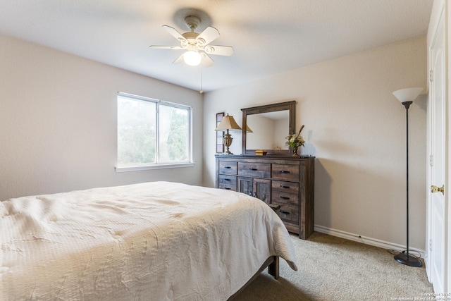 1342 Pinnacle, San Antonio, TX 78260 - bedroom with carpet floors, baseboards, and ceiling fan