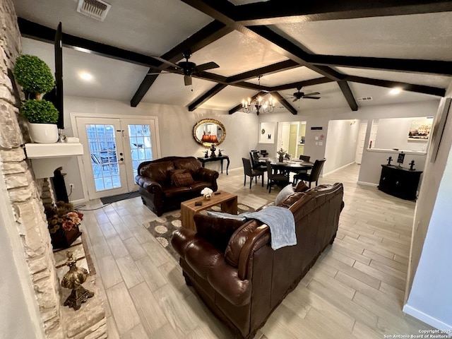 6422 Balky St, San Antonio, TX 78240 - living area featuring a ceiling fan, baseboards, a chandelier, and light wood-type flooring