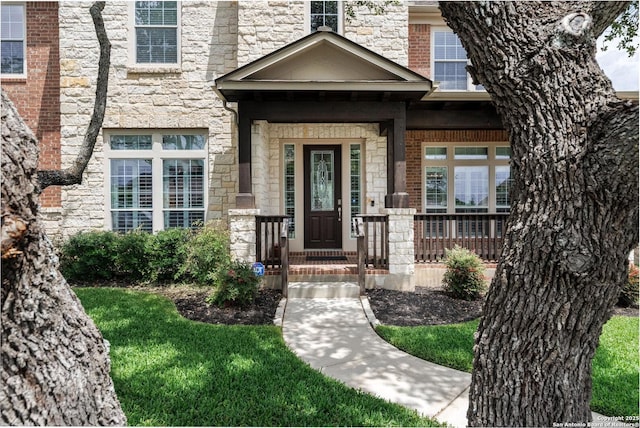 21910 Barton Woods, San Antonio, TX 78259 - property entrance featuring stone siding
