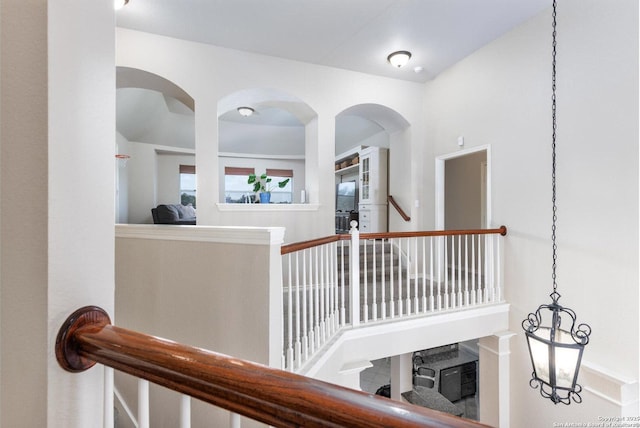 21910 Barton Woods, San Antonio, TX 78259 - hall featuring an upstairs landing and arched walkways