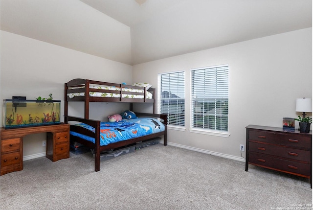 21910 Barton Woods, San Antonio, TX 78259 - bedroom with light carpet, baseboards, and vaulted ceiling