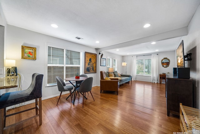 1119 N Pine St, San Antonio, TX 78202 - dining room featuring wood finished floors, recessed lighting, and baseboards