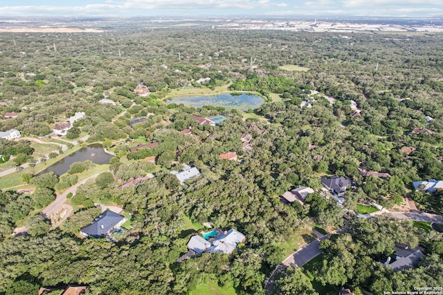 21641 Forest Waters, Garden Ridge, TX 78266 - aerial view of property and surrounding area featuring a large body of water