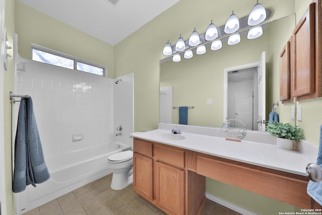 11502 Windwalk, San Antonio, TX 78253 - bathroom featuring vanity, toilet, tile patterned flooring, and shower / bath combination