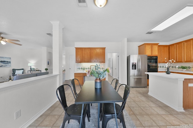 11502 Windwalk, San Antonio, TX 78253 - dining area featuring a ceiling fan and light tile patterned flooring