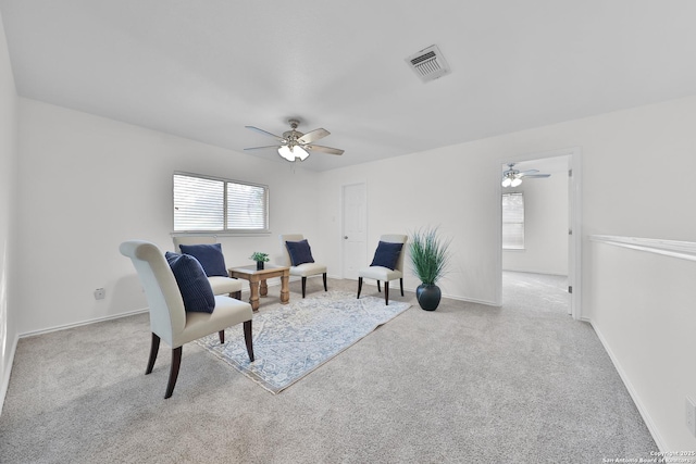 11502 Windwalk, San Antonio, TX 78253 - sitting room with a ceiling fan, carpet flooring, and baseboards