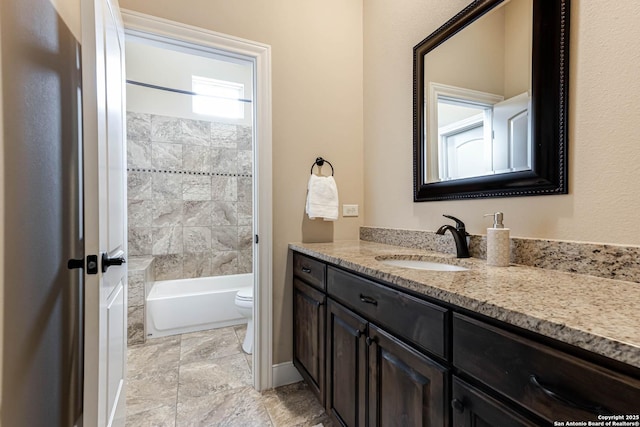 311 Wentworth, Spring Branch, TX 78070 - bathroom featuring toilet, vanity, and shower / bathtub combination